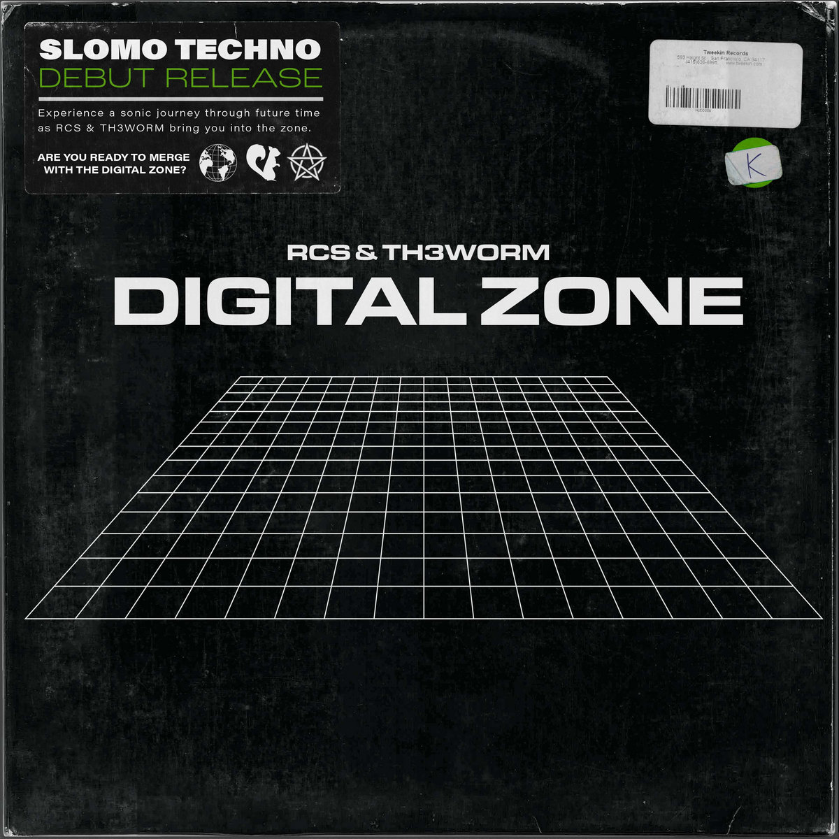 Record Sleeve with picture of a digital 3D Grid in perspective